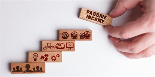 Wooden blocks forming steps to Passive Income